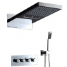 Composition de douche led thermostatique, chrome Bone