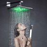 Composition de douche murale led, Chronos chome