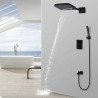 Composition de douche murale thermostatique, noire Eres