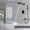 Composition de douche murale thermostatique, noire Eres