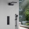 Composition de douche thermostatique, murale, noire Tipo